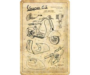 Nostalgic Art Vespa - Parts Sketches, segno di latta male
