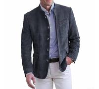 Nostalgic - Giacca blazer da uomo, elegante, sartoriale con design moderno e classico (S, grigio scuro)