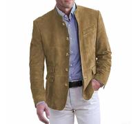 Nostalgic - Giacca blazer da uomo, elegante, sartoriale con design moderno e classico (XL, kaki)