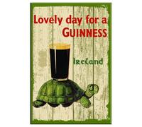 Nostalgic Guinness Targa in legno con tartaruga e pinta & Lovely Day For a Guinness