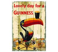 Nostalgic Guinness Wooden Sign With Toucan On Weathervane Design