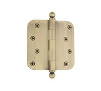 Nostalgic Warehouse 728363 - Cerniera residenziale con punta a sfera da 10,2 cm, con angolo di raggio di 1,6 cm, in ottone anticato