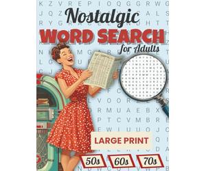 Nostalgic Word Search: Large Print for Adults & Senior - Big Font Puzzles Brain Game to Improve Memory