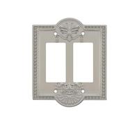 Nostalgico Warehouse Meadows - Placca interruttore con doppio bilanciere, argento, 720002