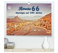 Nostalgie auf 2451 Meilen - Route 66 (hochwertiger Premium Wandkalender 2026 DIN A2 quer), Kunstdruck in Hochglanz: Route 66, endlos lange Straße von ... (Illinois) nach Santa Monica (Kalifornien).