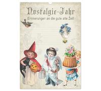 Nostalgie-Jahr, Motive aus alten Poesiealben (Wandkalender 2026 DIN A3 hoch), CALVENDO Monatskalender: Erinnerungen an die gute alte Zeit