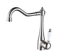Nostalgie Kitchen Rustic Faucet Rubinetto da Cucina Miscelatore Rubinetto Miscelatore Rubinetto Lavello con Rubinetto dell'Acqua Maniglie in Ottone, 360 °/Nero Buono