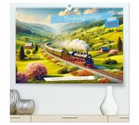 Nostalgiezüge (hochwertiger Premium Wandkalender 2026 DIN A2 quer), Kunstdruck in Hochglanz: Einsteigen und entschleunigen, unsere Züge verbinden ... für alle, die das Rattern der Räder lieben.