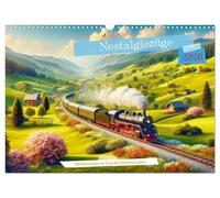 Nostalgiezüge (Wandkalender 2026 DIN A3 quer), CALVENDO Monatskalender: Einsteigen und entschleunigen, unsere Züge verbinden authentisches Reisegefühl ... für alle, die das Rattern der Räder lieben.