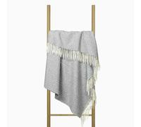 Nostra Andora Merino Wool & Cashmere Blanket - Plaid Morbido, Traspirante e Leggero Elegante per Divano, Letto e Uso Esterno, Design Termoregolante con Frange - Prodotto in Europa