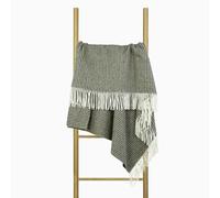 Nostra Andora Merino Wool & Cashmere Blanket - Plaid Morbido, Traspirante e Leggero Elegante per Divano, Letto e Uso Esterno, Design Termoregolante con Frange - Prodotto in Europa