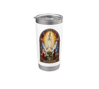 Nostra Signora Apparizione Mariana Mosaico Cattolico Arte devozionale Bicchiere termico in acciaio inox doppia parete