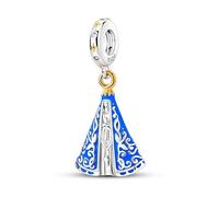 Nostra Signora di Aparecida ha rivelato la fede di Gesù cristiano, ciondolo in argento Sterling 925 compatibile con braccialetti Pandora