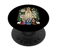 Nostra Signora Di Fatima E Pastori In Preghiera PopSockets PopGrip Adesivo