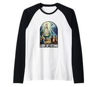 Nostra Signora di Fatima Mariano Cattolica Maglia con Maniche Raglan
