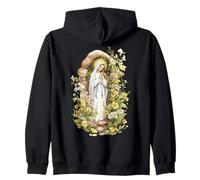 Nostra Signora di Lourdes Immacolata Beata Madre Maria Cattolica Felpa con Cappuccio