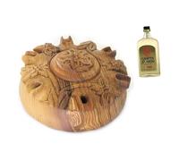 Nostre Montagne Prodotti Tipici Valle d'Aosta Grolla dell'amicizia valdostana con 6 becchi disegno Stella diam. 23 in legno di Frassino con Mignon 3cl Grappa S Roch