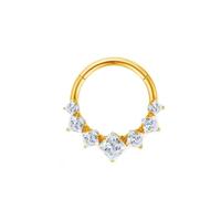 Nostril Piercing Cerchio1 Pezzi 16G Acciaio Inossidabile Anello da naso per donna, setto trago, conch, labbra Orecchini a cerchio con zirconi cubici quadrati., Oro, Stile 3, 1.2x10mm