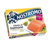 Nostromo - Filetto di Salmone all'olio di oliva, 1 lattina da 110gr. Ricco di Omega 3, senza conservanti