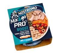 Nostromo Mix&Go Boost PRO+ - Piatto Pronto con Tonno, Fagioli, Avena, Verdure, Semi di Zucca - Ricco di Fibre e Proteine - 1 Confezione da 190g