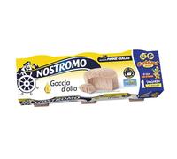 Nostromo Tonno all’Olio di Oliva Goccia d’Olio, 3 Lattine da 65g - Tonno Sgocciolato di Qualità Premium, Apri Gira Facile, Pronto da Gustare, Ideale per Insalate e Snack Proteici