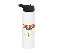 Not A Dad BOD It's A Father Figure Funny Daddy Saying Stainless Steel Insulated Water Bottle
