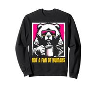 Not A Fan of Humans - Divertente Introvert Bear Coffee Lover Felpa