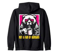 Not A Fan of Humans - Divertente Introvert Bear Coffee Lover Felpa con Cappuccio