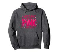 Not A Girl, Just Like Pink - Dichiarazione di Potere per Ragazzi Felpa con Cappuccio, Unisex per Adulti, Grigio Scuro, XL