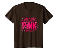 Not A Girl, Just Like Pink - Dichiarazione di Potere per Ragazzi Maglietta, Bambini, Marrone, 10 Anni