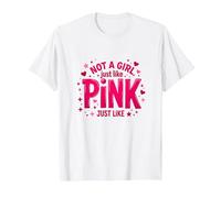 Not A Girl, Just Like Pink - Dichiarazione di Potere per Ragazzi Maglietta, Uomo, Bianco, M