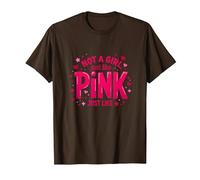 Not A Girl, Just Like Pink - Dichiarazione di Potere per Ragazzi Maglietta, Uomo, Marrone, XL