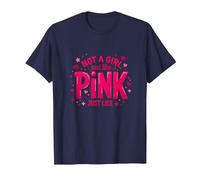 Not A Girl, Just Like Pink - Dichiarazione di Potere per Ragazzi Maglietta, Uomo, Navy, M