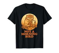 Not a Morning Bird - Divertente gufo addormentato cartone animato design Maglietta