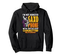 Not Addicted To My Saxophonist Funny Sax Felpa con Cappuccio