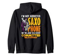 Not Addicted To My Saxophonist Funny Sax Felpa con Cappuccio
