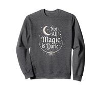 Not all Magic Is Dark Witch Moonlit Starry Mystical Detto Felpa, Unisex per Adulti, Grigio Scuro, XL