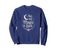 Not all Magic Is Dark Witch Moonlit Starry Mystical Detto Felpa, Unisex per Adulti, Navy, M