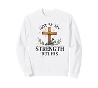 Not By My Strength But His Christian Cross Watercolor Felpa
