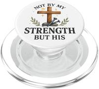 Not By My Strength But His Christian Cross Watercolor PopSockets PopGrip per MagSafe