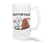 Not For Sale Canada & Greenland Funny Political Mug - Angry Beaver and Polar Bear Coffee Cup - Satire Novelty Gift Trasparente tazza di birra Stein 0.5L