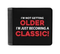 Not Getting Older Just Becoming Classic Portafoglio da uomo a due ante sottile con porta carte di credito in pelle, Stile:, Taglia unica