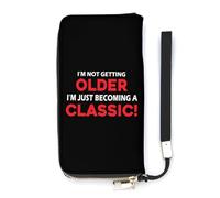 Not Getting Older Just Becoming Classic Slim Wallet per le donne borsa lunga carino pochette da polso borsa porta carte, Stile:, 20x10.5cm