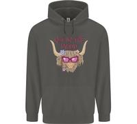 Not IN The Mood Divertente Highland Mucca Bambini Felpa con Cappuccio