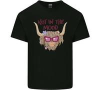 Not IN The Mood Divertente Highland Mucca Uomo Cotone T-Shirt