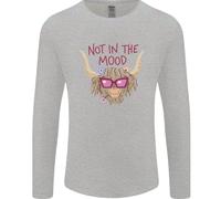 Not IN The Mood Divertente Highland Mucca Uomo Maniche
