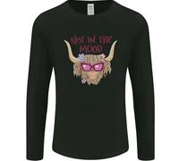 Not IN The Mood Divertente Highland Mucca Uomo Maniche
