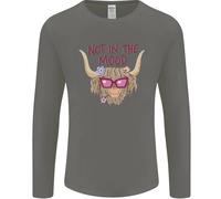Not IN The Mood Divertente Highland Mucca Uomo Maniche