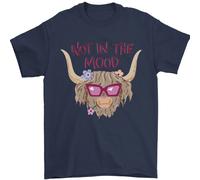 Not IN The Mood Divertente Highland Mucca Uomo T-Shirt 100% Cotone