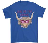 Not IN The Mood Divertente Highland Mucca Uomo T-Shirt 100% Cotone